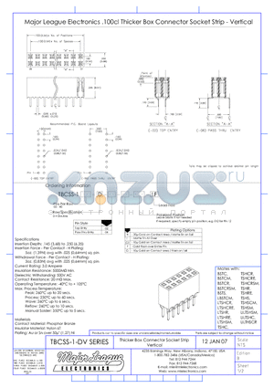 TBCSS-1-DV datasheet - Thicker Box Connector Socket Strip Vertical