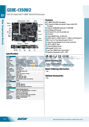 TBD datasheet - RISC CPU Board With TI OMAP 3503/3530 Processors