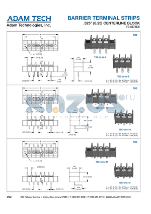 TBD-03-01-B datasheet - BARRIER TERMINAL STRIPS