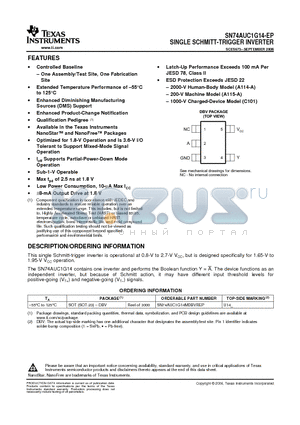 SN74AUC1G14-EP datasheet - SINGLE SCHMITT-TRIGGER INVERTER