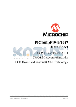 SE9 datasheet - 64-Pin Flash-Based, 8-Bit CMOS Microcontrollers with LCD Driver and nanoWatt XLP Technology