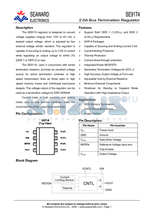 SE9174 datasheet - 2.0A Bus Termmination Regulator