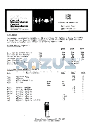 SE9400 datasheet - SILICON PNP TRANSISTOR