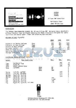 SE9402 datasheet - SILICON PNP TRANSISTOR