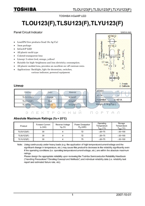 TLYU123 datasheet - Panel Circuit Indicator