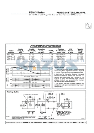 PSM-3-5B datasheet - PHASE SHIFTERS, MANUAL