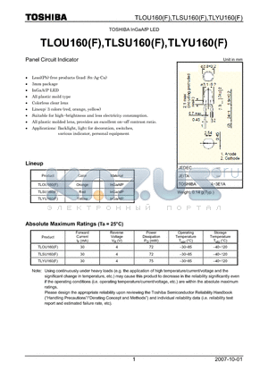 TLYU160 datasheet - Panel Circuit Indicator