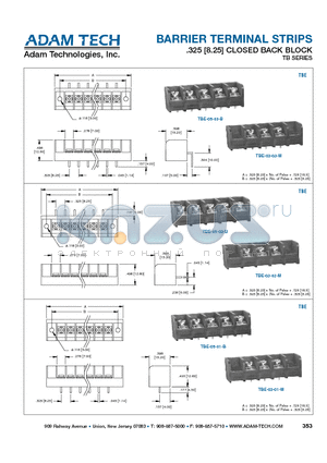 TBE-03-02-M datasheet - BARRIER TERMINAL STRIPS