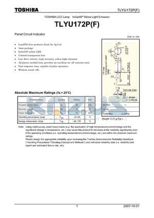 TLYU172PF datasheet - Panel Circuit Indicator