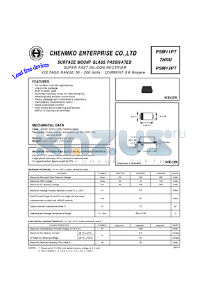 PSM13PT datasheet - SUPER FAST SILICON RECTIFIER