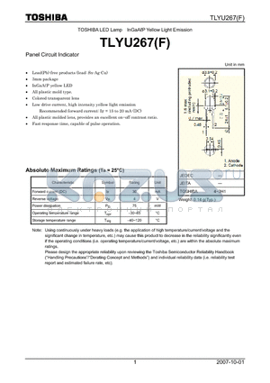 TLYU267F datasheet - Panel Circuit Indicator