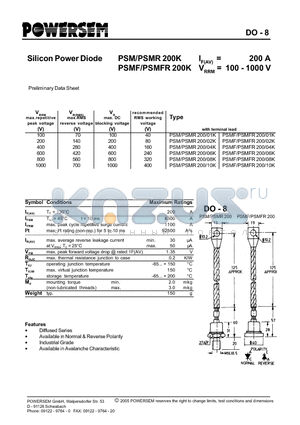 PSM200 datasheet - Silicon Power Diode