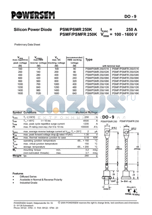 PSM250K datasheet - Silicon Power Diode