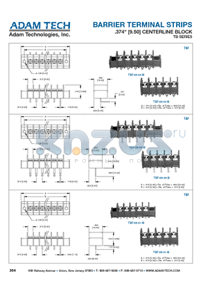 TBF datasheet - BARRIER TERMINAL STRIPS .374