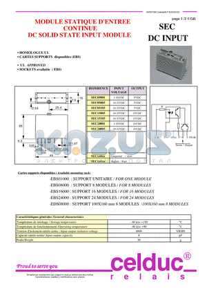 SEC05003 datasheet - DC SOLID STATE INPUT MODULE