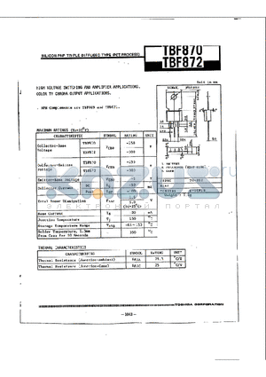 TBF872 datasheet - SILICON PNP TRIPLE DIFFUSED TYPE