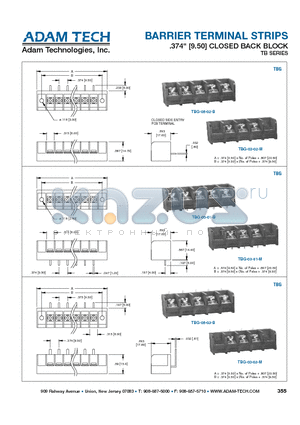 TBG-03-01-M datasheet - BARRIER TERMINAL STRIPS