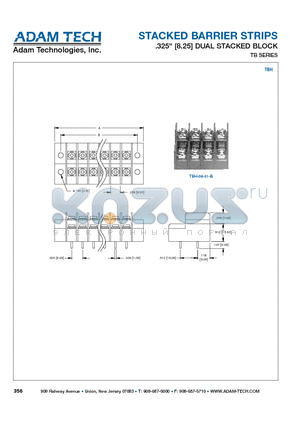 TBH-08-01-B datasheet - STACKED BARRIER STRIPS