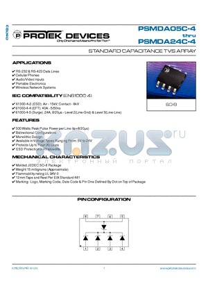 PSMDA12C-4 datasheet - STANDARD CAPACITANCE TVS ARRAY