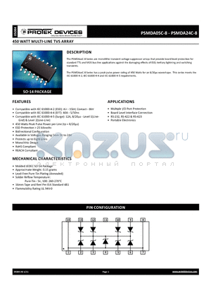 PSMDA12C-8 datasheet - 450 WATT MILTI-LINE TVS ARRAY