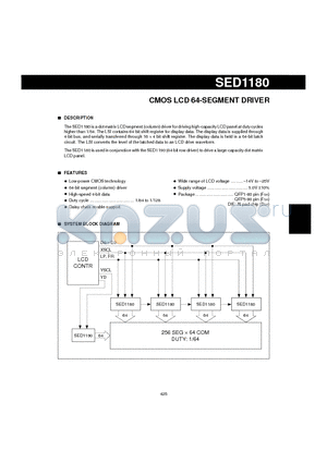 SED1180 datasheet - CMOS LCD 64-SEGMENT DRIVER