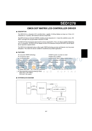 SED1181DLA datasheet - CMOS DOT MATRIX LCD CONTROLLER DRIVER