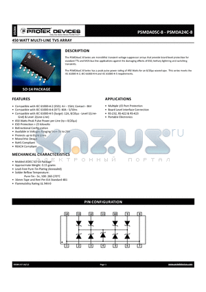 PSMDA24C-8 datasheet - 450 WATT MULTI-LINE TVS ARRAY