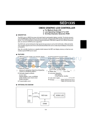 SED1335-1 datasheet - CMOS GRAPHIC LCD CONTROLLER