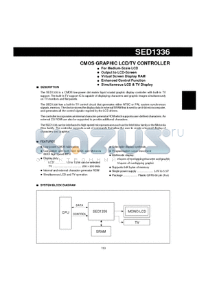SED1336 datasheet - CMOS GRAPHIC LCD/TV CONTROLLER