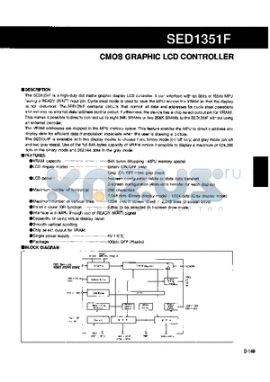 SED1351F datasheet - CMOS GRAPHIC LCD CONTROLLER