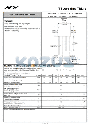 TBL01 datasheet - SILICON BRIDGE RECTIFIERS