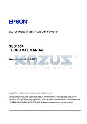 SED1354 datasheet - Color Graphics LCD/CRT Controller