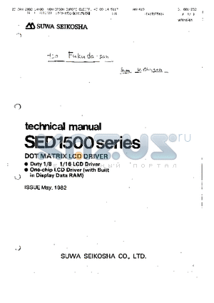 SED1503 datasheet - DOT MATRIX LCD DRIVER