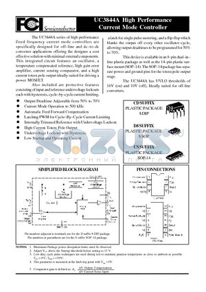 UC3844A datasheet - High Performance Current Mode Controller