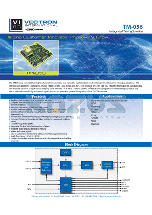 TM-056 datasheet - Integrated Timing Solution