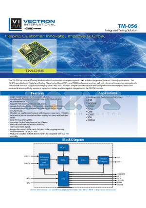 TM-056-CBC-A datasheet - Integrated Timing Solution