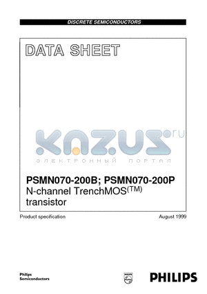PSMN070-200P datasheet - N-channel TrenchMOS transistor