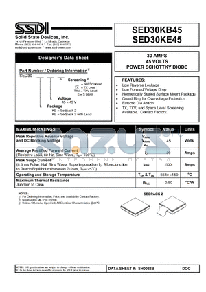 SED30KB45_1 datasheet - POWER SCHOTTKY DIODE