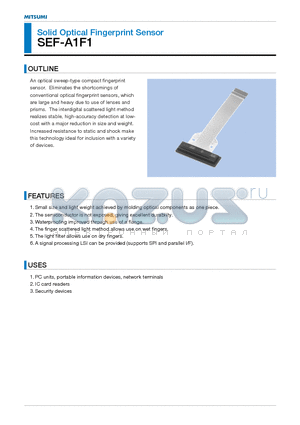 SEF-A1F1 datasheet - Solid Optical Fingerprint Sensor