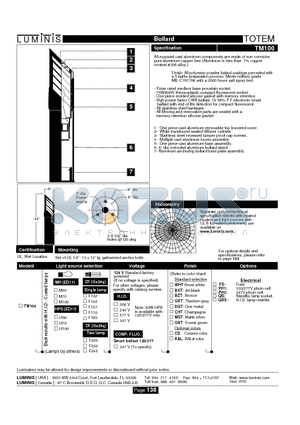 TM100 datasheet - Bollard