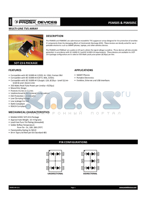 PSMS05 datasheet - MULTI-LINE TVS ARRAY