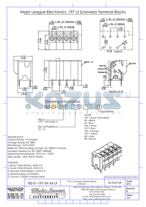 TBS-01-197 datasheet - .197cl Screwless Terminal Block Interlock