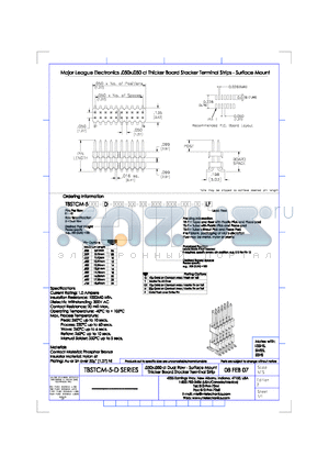 TBSTCM-5 datasheet - .050x.050 cl Dual Row - Surface Mount Thicker Board Stacker Terminal Strip