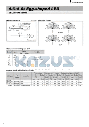 SEL1053M datasheet - 4.6x5.6phi Egg-shaped LED