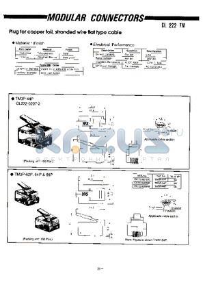 TM10P-88P datasheet - MODULAR CONNECTORS(Plug for copper foil, stranded wire flat type cable)