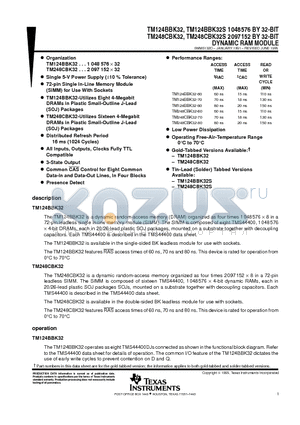 TM124BBK32-80 datasheet - DYNAMIC RAM MODULE