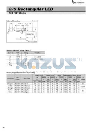SEL1821D datasheet - 3x5 Rectangular LED