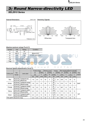 SEL2015 datasheet - 3phi Round Narrow-directivity LED