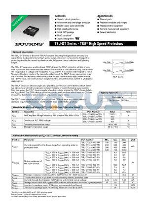 TBU-DT065-100-WH datasheet - TBU High Speed Protectors