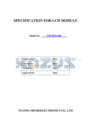 TM12832ABC datasheet - SPECIFICATION FOR LCD MODULE